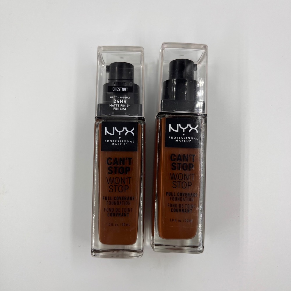 NYX Can't‎ Stop Won't Stop Full Coverage Foundation Chestnut 2 Pack CSWSF23
